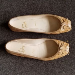 Authentic Louboutin cork flats